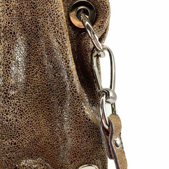 B.Makowsky brown metallic leather tote bag satchel - Picture 9 of 15